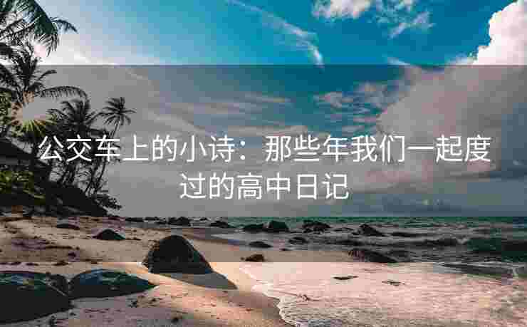 公交车上的小诗：那些年我们一起度过的高中日记