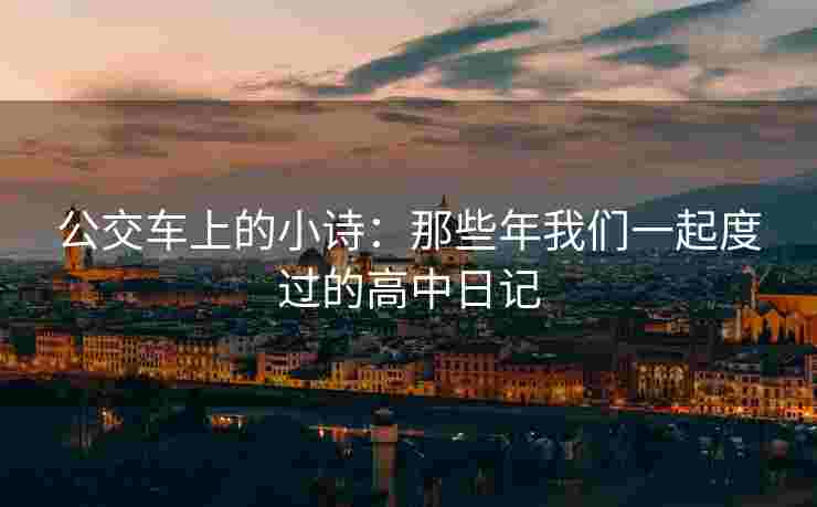 公交车上的小诗：那些年我们一起度过的高中日记