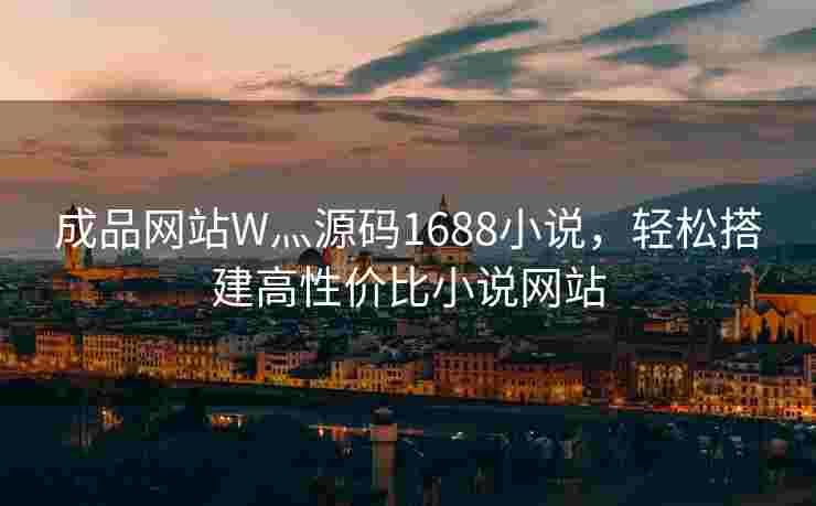 成品网站W灬源码1688小说，轻松搭建高性价比小说网站