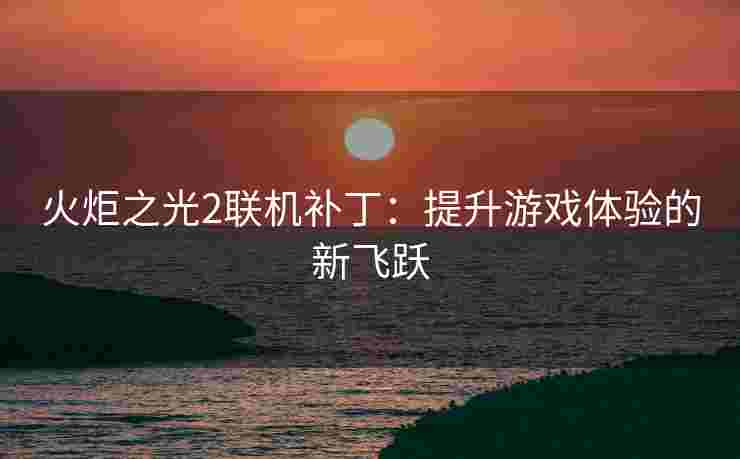火炬之光2联机补丁：提升游戏体验的新飞跃