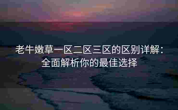 老牛嫩草一区二区三区的区别详解：全面解析你的最佳选择