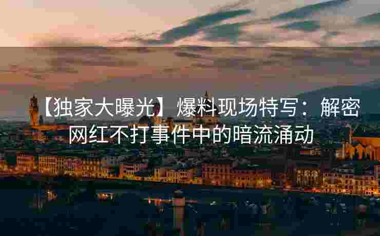 【独家大曝光】爆料现场特写：解密网红不打事件中的暗流涌动