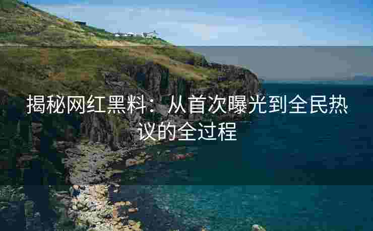揭秘网红黑料：从首次曝光到全民热议的全过程