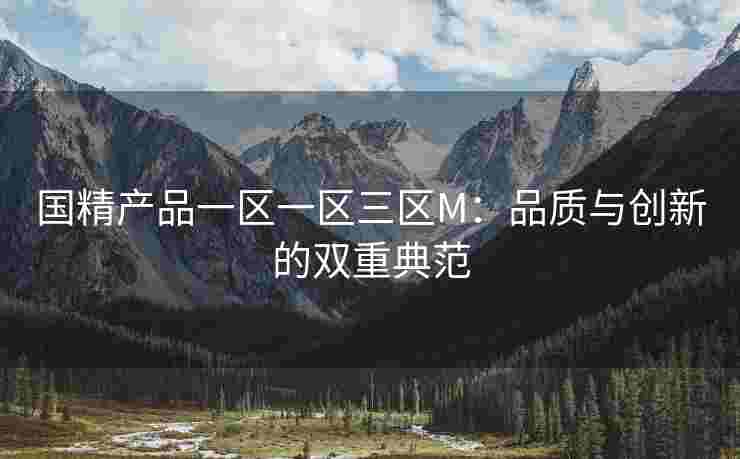 国精产品一区一区三区M：品质与创新的双重典范